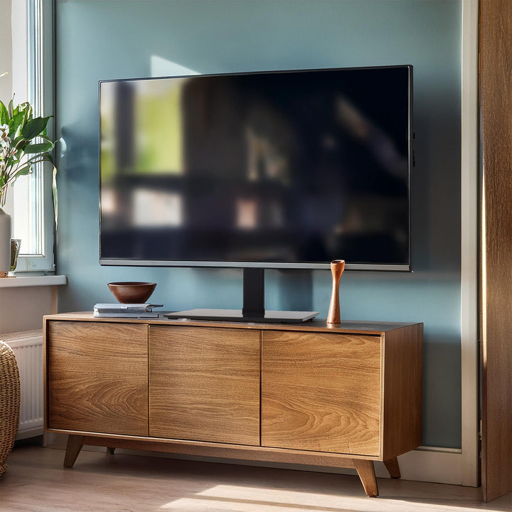 Suporte de TV universal Maclean MC-386 para TVs de 32 a 75" até 40 kg, ajustável em 3 alturas, VESA máx. 600 x 400 mm, suporte de TV, base em vidro temperado