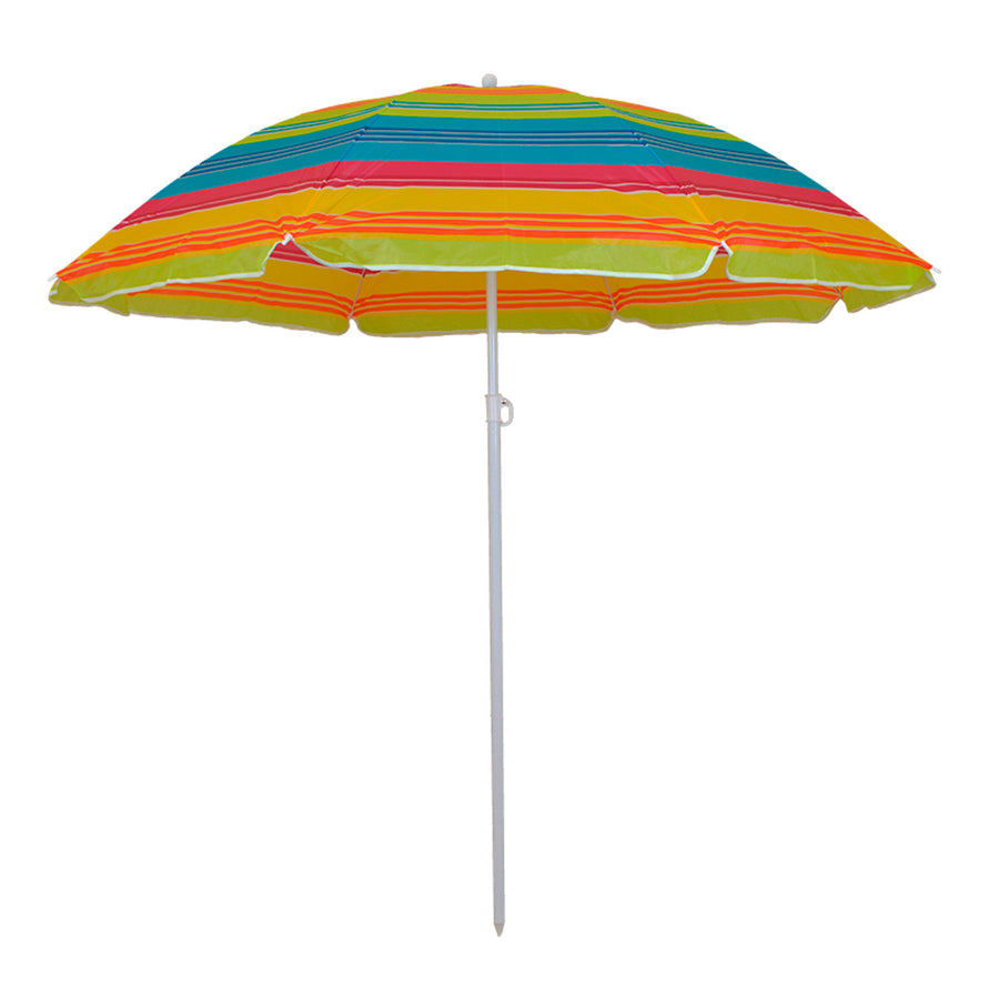 Guarda-sol de jardim Master Grill&amp;Party, 180 cm de diâmetro, riscas multicoloridas, JKB02