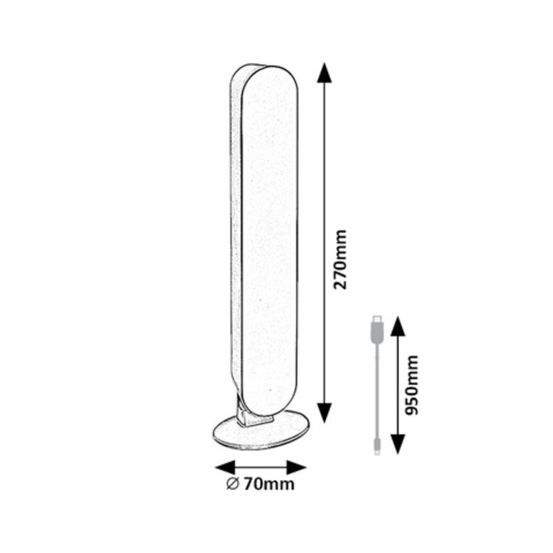 Candeeiro de mesa Rabalux Parker, decorativo, LED 3W, USB