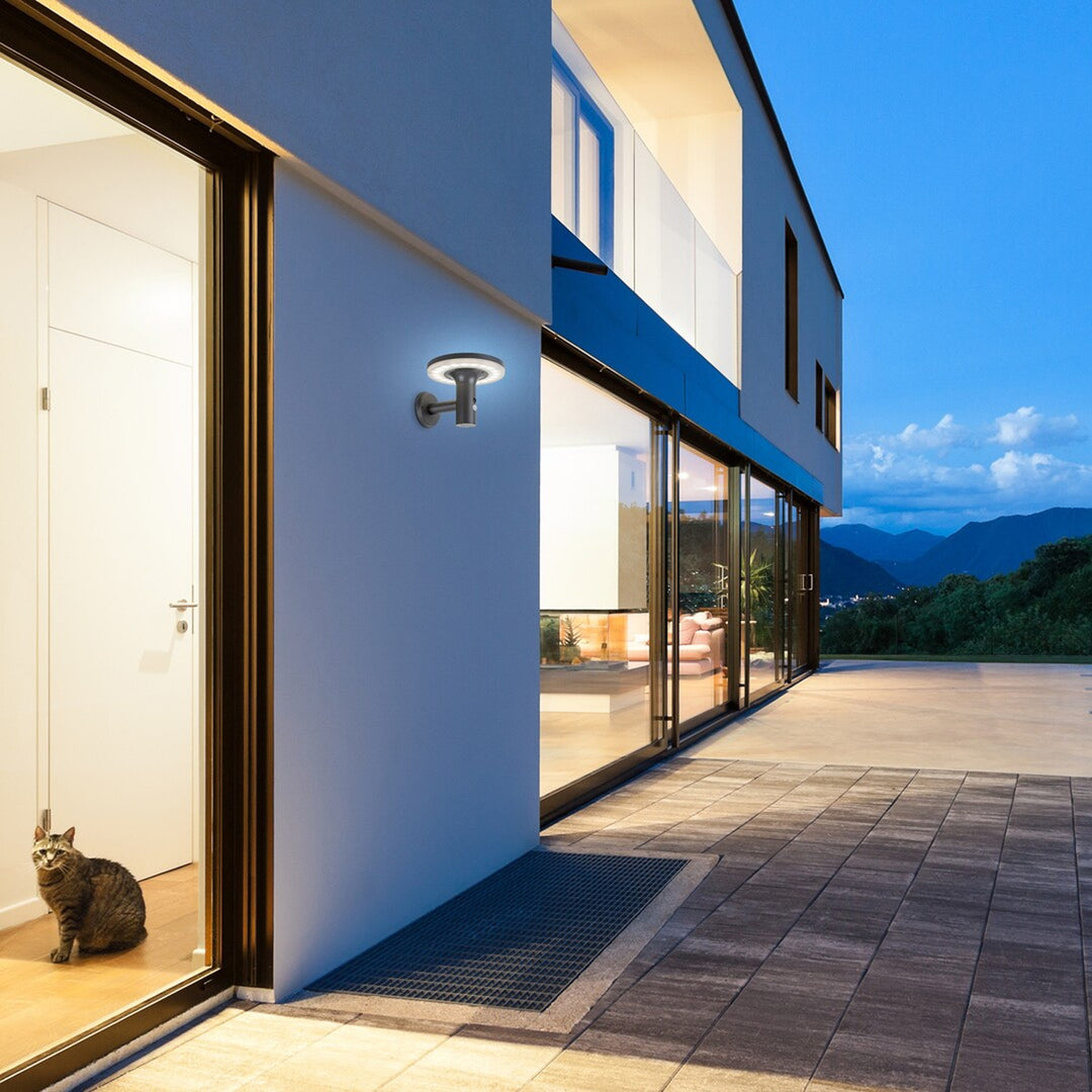 Candeeiro de parede solar Rabalux para exterior, IP44, 10 W, Alasca