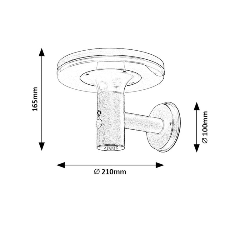 Candeeiro de parede solar Rabalux para exterior, IP44, 10 W, Alasca