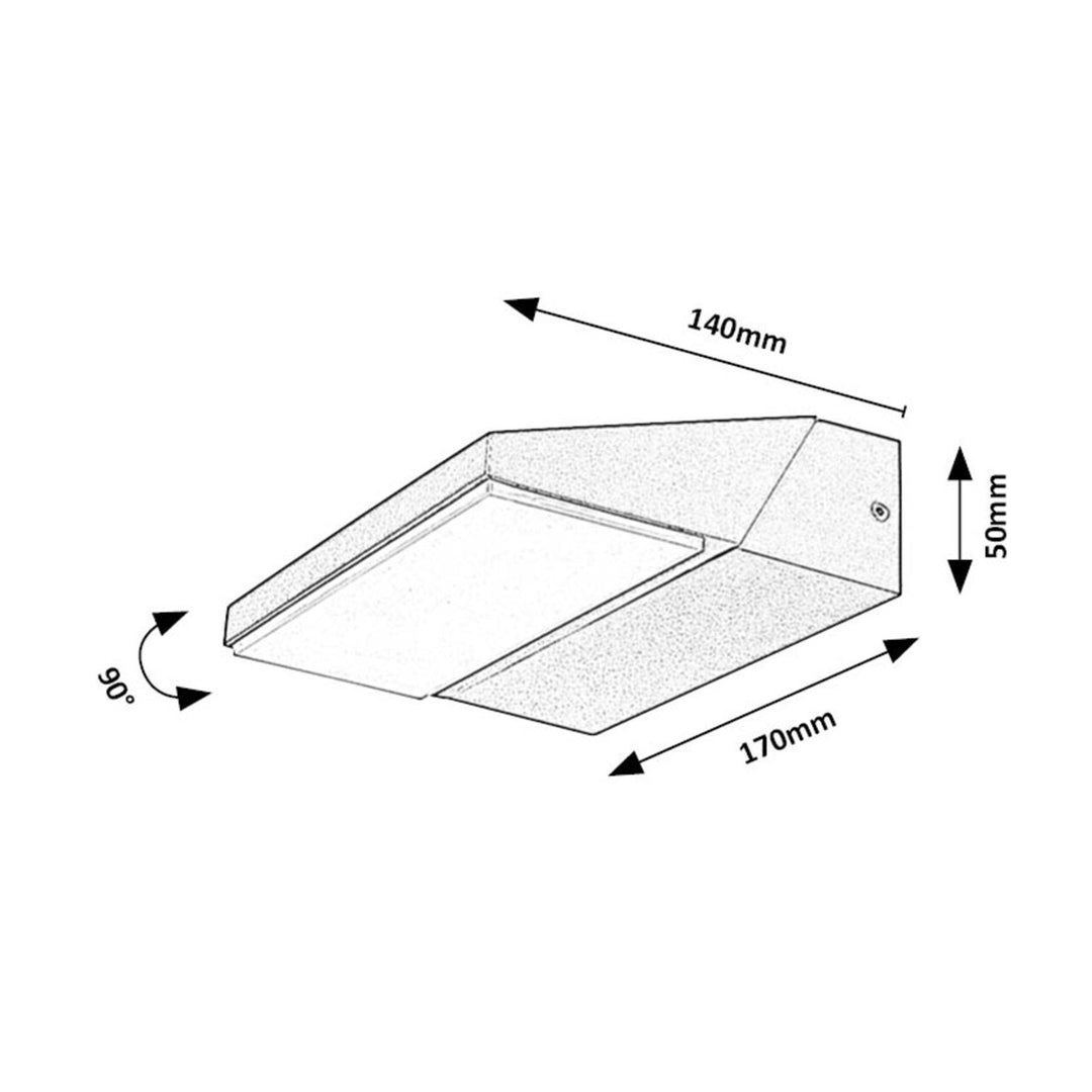 Candeeiro Rabalux, Candeeiro de Parede para Exterior, Suporte de Parede, LED, 13 W, IP65, Senica