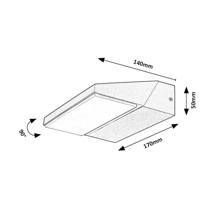 Candeeiro Rabalux, Candeeiro de Parede para Exterior, Suporte de Parede, LED, 13 W, IP65, Senica