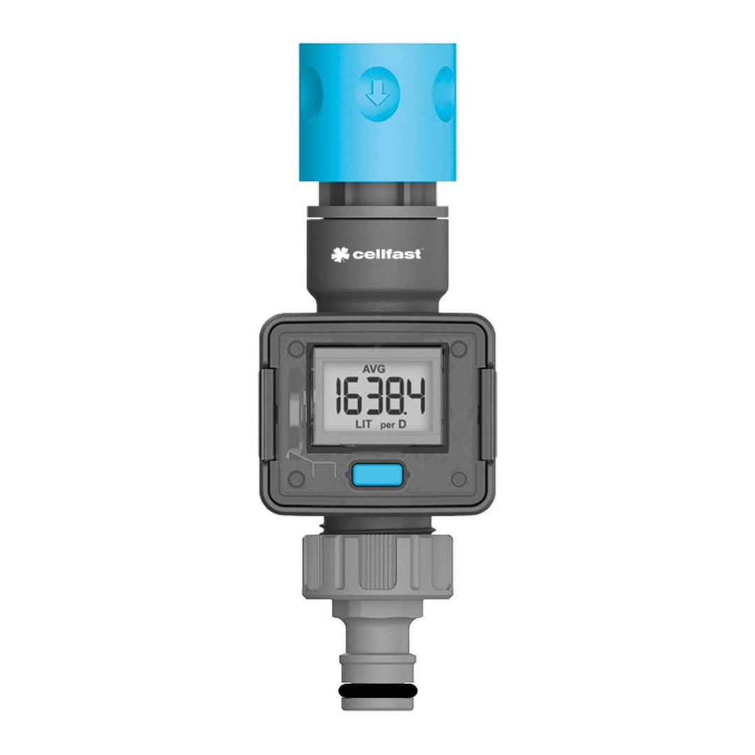 Medidor de caudal Cellfast com display LCD, IPX6, contador IDEA