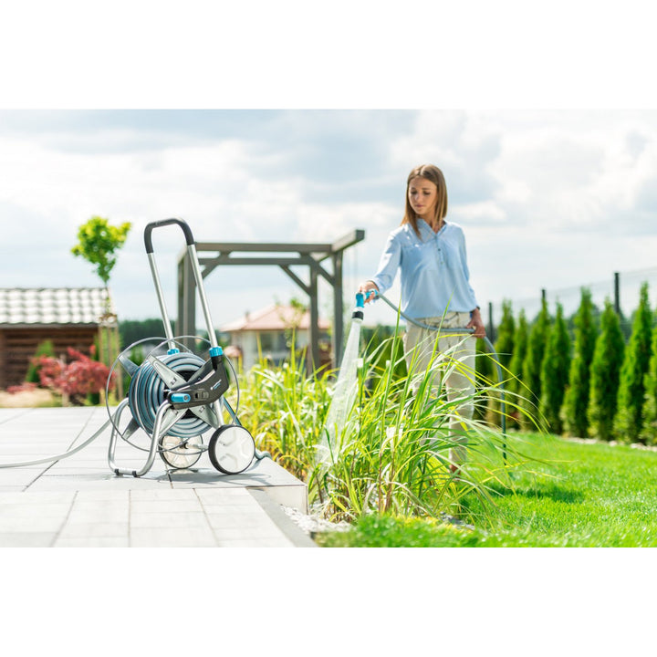 Conjunto de jardim Cellfast, carrinho, mangueira de 20 m 3/4, aspersor, acessórios, EXPLORER