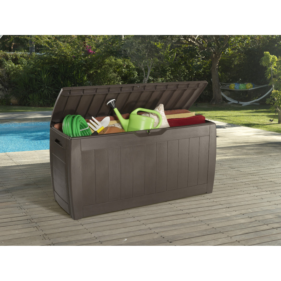 Caixa de Jardim Keter, Capacidade 270L, Castanho, Hollywood