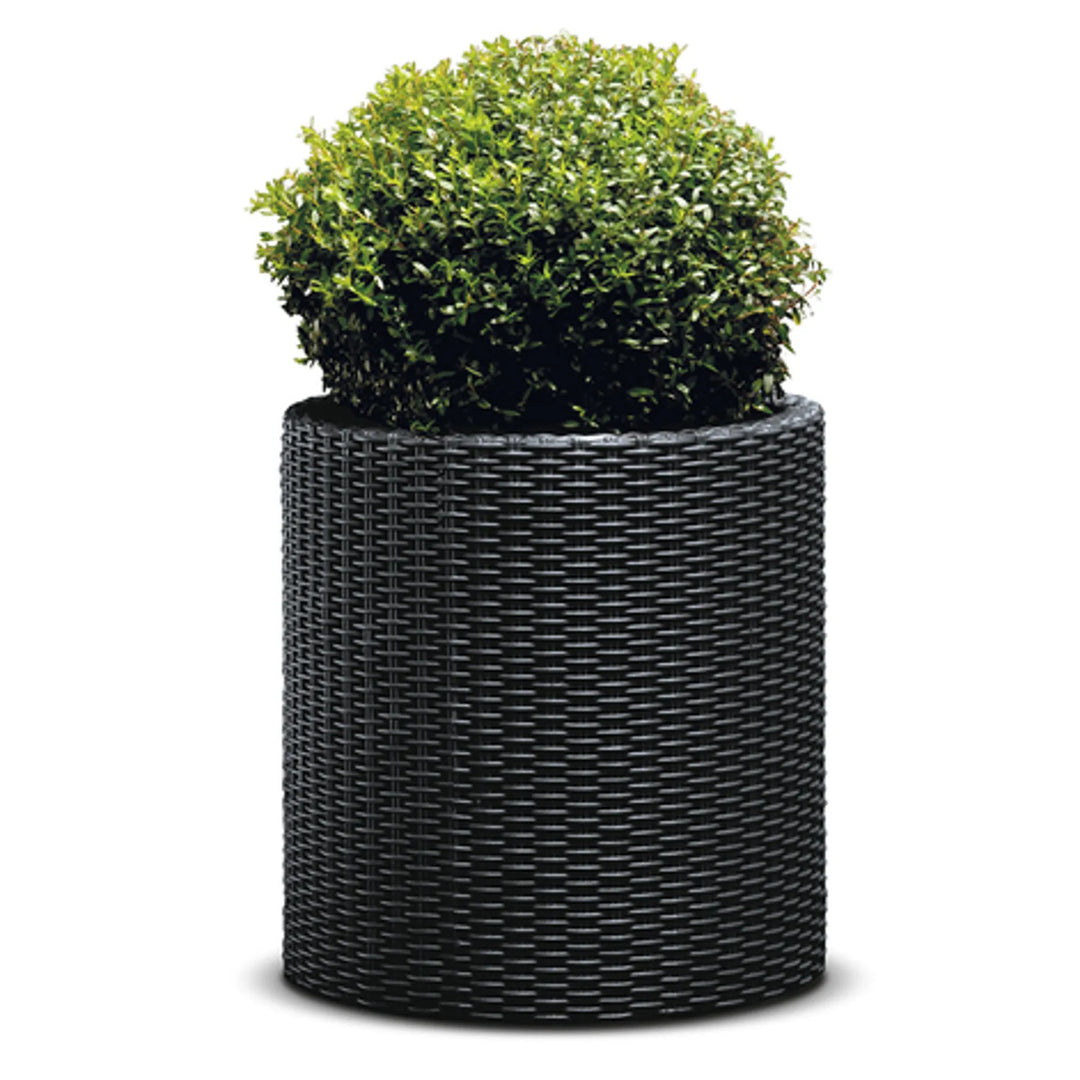 Floreira redonda Keter, diâmetro 36 cm, antracite, floreira cilíndrica M