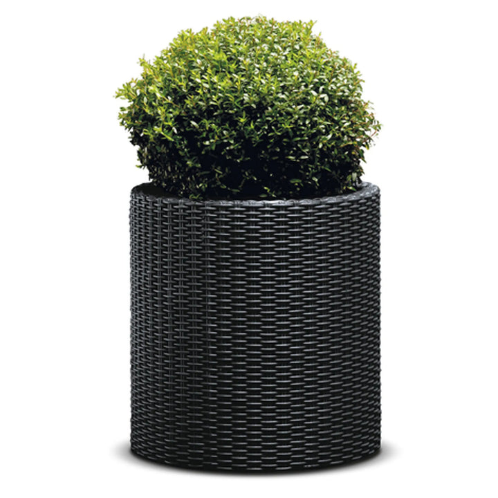 Floreira redonda Keter, diâmetro 36 cm, antracite, floreira cilíndrica M