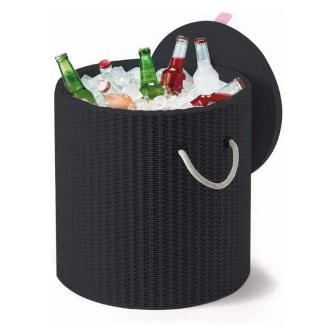 Keter Cool Stool Mesa con almacenaje, asiento, Color antracita