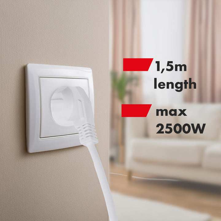 Filtro de linha Maclean MCE509 W, cabo de extensão de 6 tomadas com interruptor, 250 V CA/10 A, 1,5 m