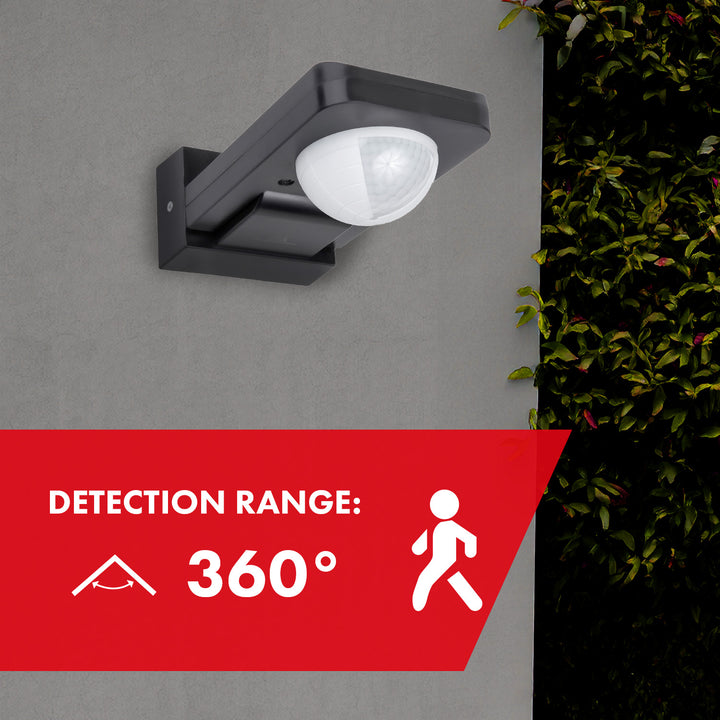 Sensor de movimento infravermelho e crepuscular Maclean MCE243 GR, alcance de deteção de 360° até 20 m, proteção IP65 contra água e poeiras, máx. 2000 W, infravermelhos PIR, interno e externo