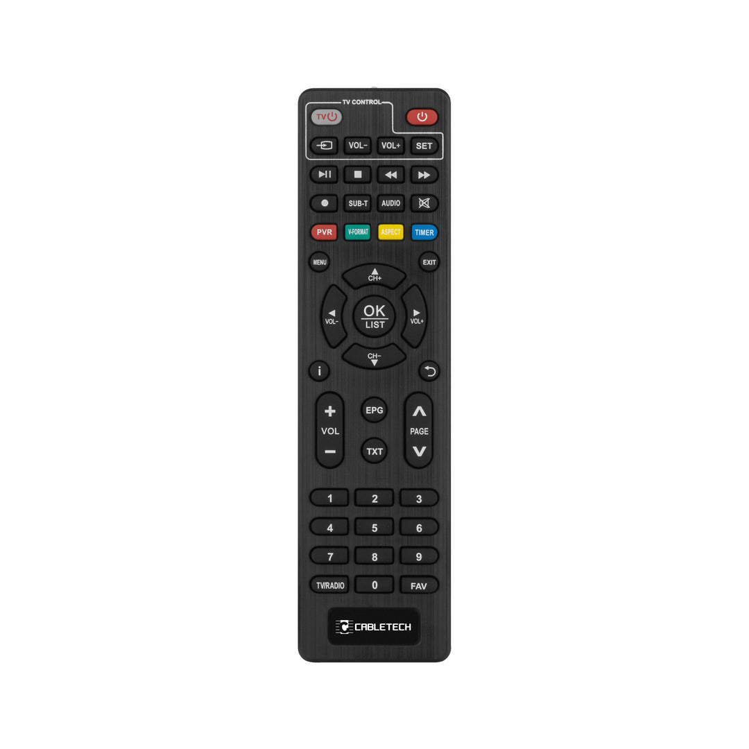 Comando à distância Cabletech para descodificador sintonizador DVB-T URZ0338 URZ0338A, PIL0354