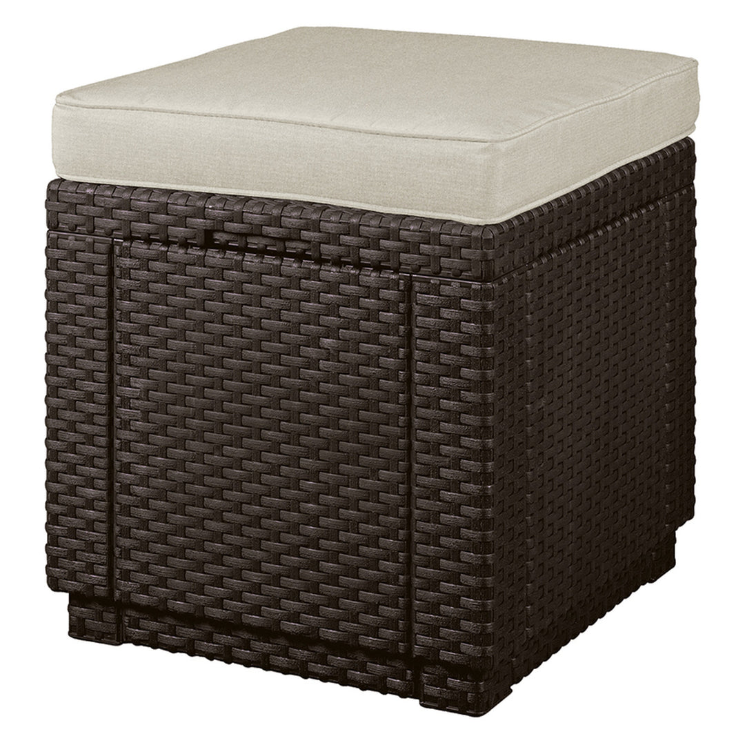 Keter Asiento con cojín, Función de almacenaje, Color marrón, Cubo con cojín