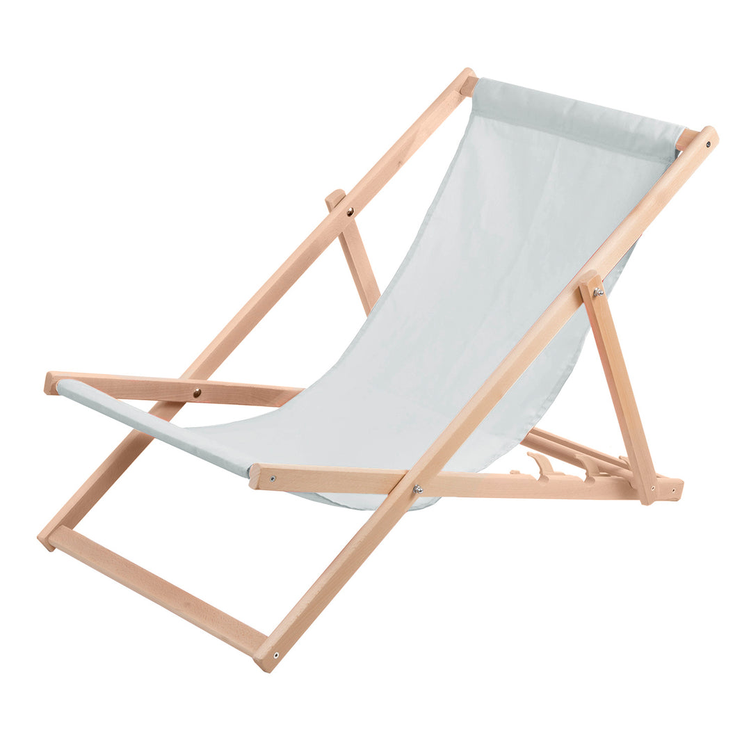 Conjunto de 2 espreguiçadeiras em madeira na cor cinza, ideais para praia, varanda, terraço