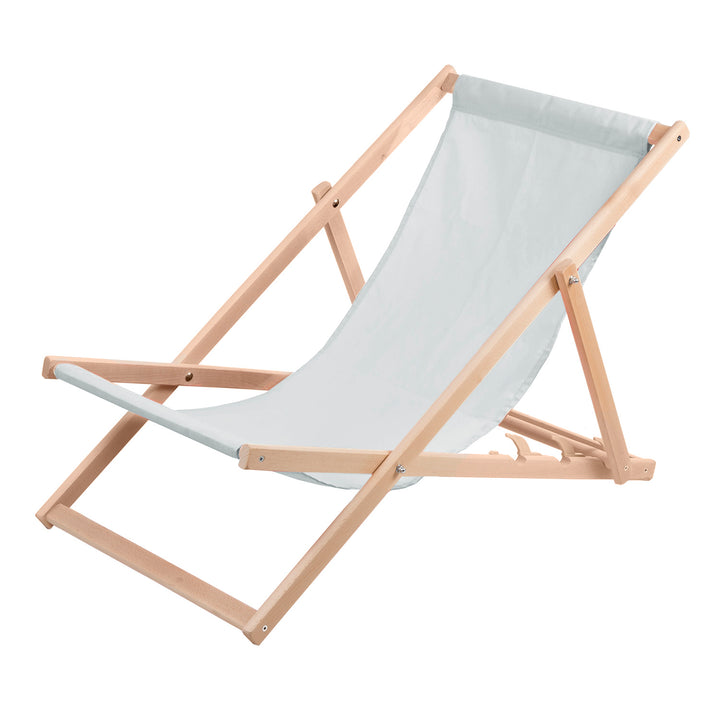 Conjunto de 2 espreguiçadeiras em madeira na cor cinza, ideais para praia, varanda, terraço