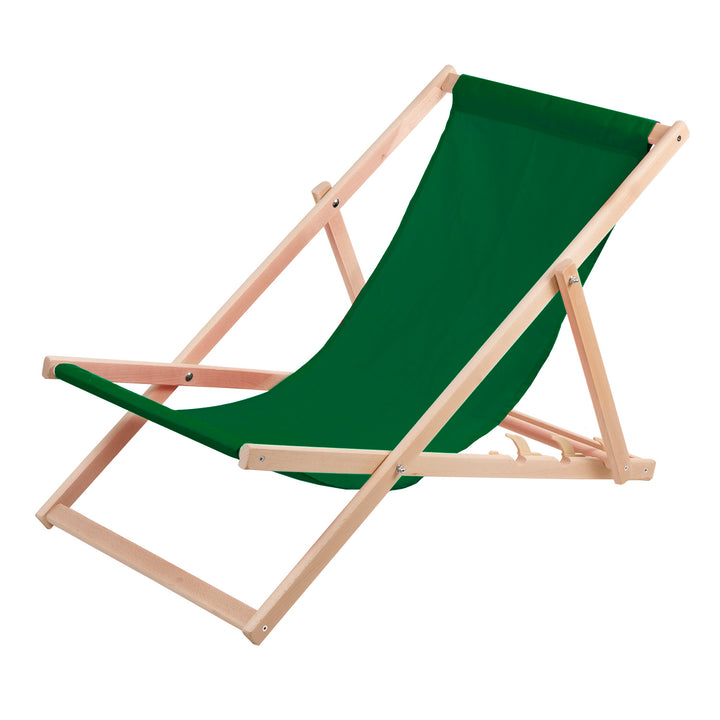 Conjunto de 2 espreguiçadeiras em madeira verde, ideais para praia, varanda, terraço
