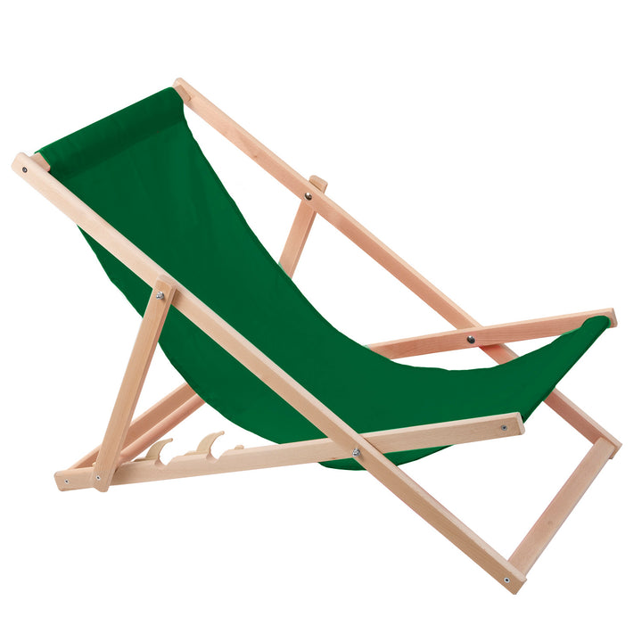 Conjunto de 2 espreguiçadeiras em madeira verde, ideais para praia, varanda, terraço