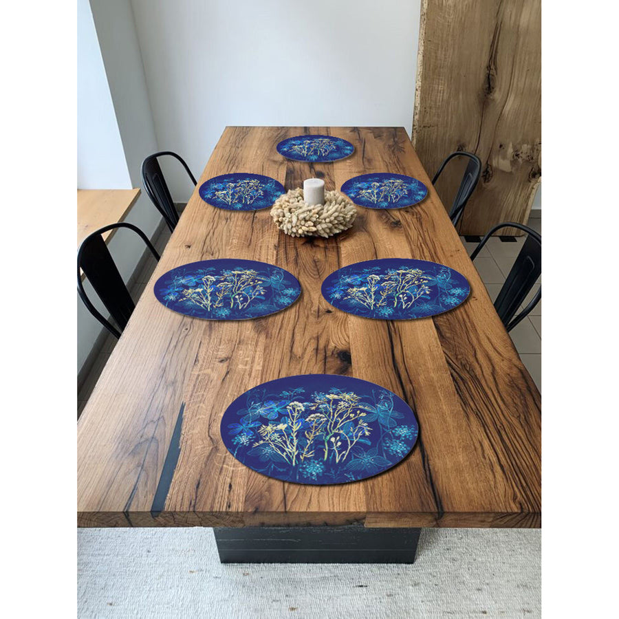 Conjunto de Trevo Bertoni Arco Design, 6 peças, redondo, 33 cm, meia-noite