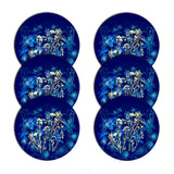 Conjunto de Trevo Bertoni Arco Design, 6 peças, redondo, 33 cm, meia-noite