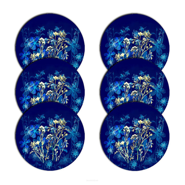 Conjunto de Trevo Bertoni Arco Design, 6 peças, redondo, 33 cm, meia-noite