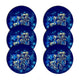 Conjunto de Trevo Bertoni Arco Design, 6 peças, redondo, 33 cm, meia-noite