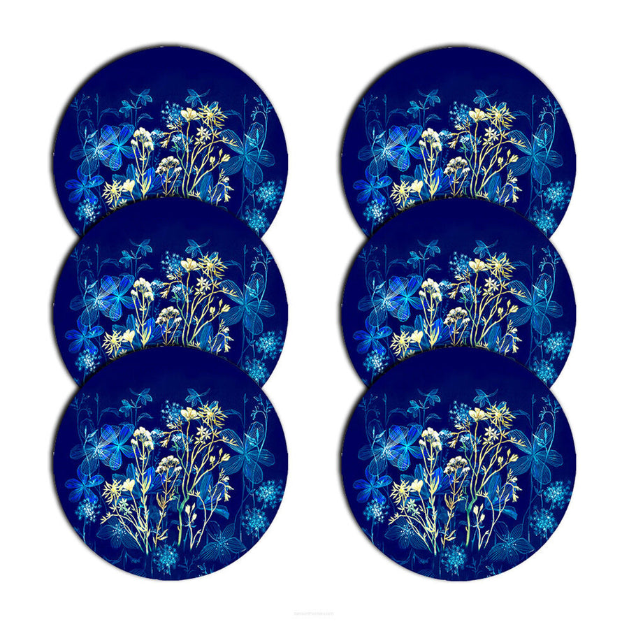 Conjunto de Trevo Bertoni Arco Design, 6 peças, redondo, 33 cm, meia-noite