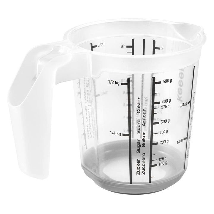 Jarra de medição Keeper com base e pega antiderrapantes, 500 ml, Massimo, cinzento nórdico