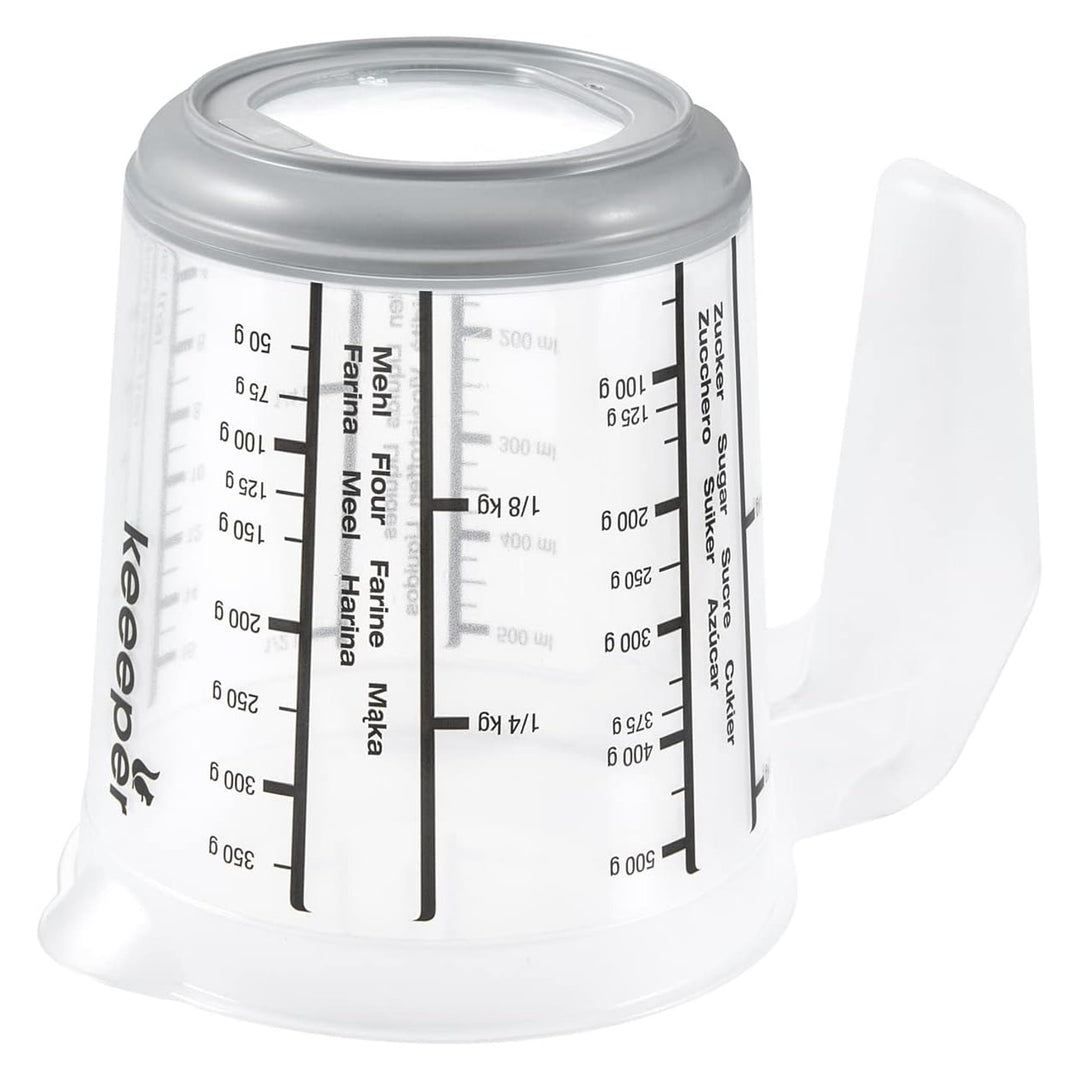 Jarra de medição Keeper com base e pega antiderrapantes, 500 ml, Massimo, cinzento nórdico