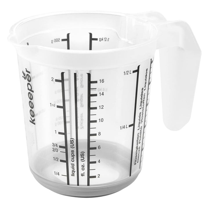 Jarra de medição Keeper com base e pega antiderrapantes, 500 ml, Massimo, cinzento nórdico