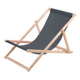 Espreguiçadeira Woodok em madeira de faia, ideal para praia, varanda, terraço, cinzento