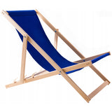 Espreguiçadeira Woodok em madeira de faia, cama de rede ideal para praia, varanda, terraço, cor azul