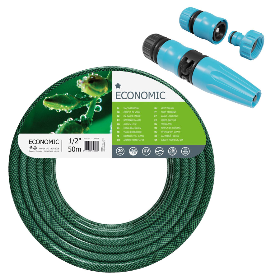 Mangueira de jardim Cellfast Economy 1/2" 50m + Irrigador