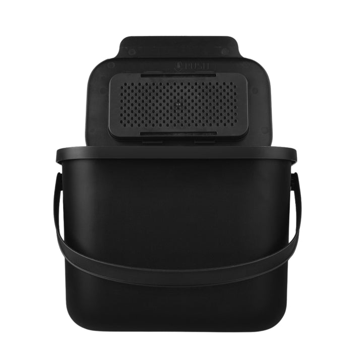 Prático contentor para resíduos biológicos, caixa de compostagem, capacidade de 6 litros, preto, mini caixa