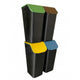 Practic Bini Juego de Contenedores, Segregación de Residuos, Cubos de Basura 4x35L, Color Negro, 10103435