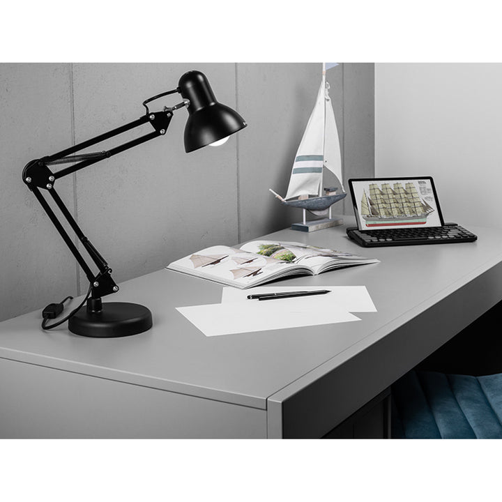 Candeeiro de desenho Tracer 2 em 1, candeeiro de mesa, casquilho E27, máx. 40 W, para arquiteto