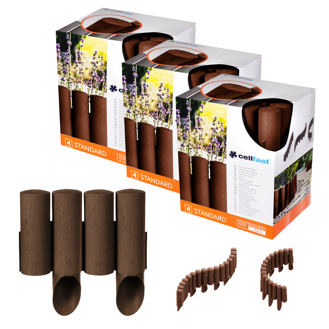 Vedação de jardim Cellfast, resistente à geada, 6,9 m, castanho