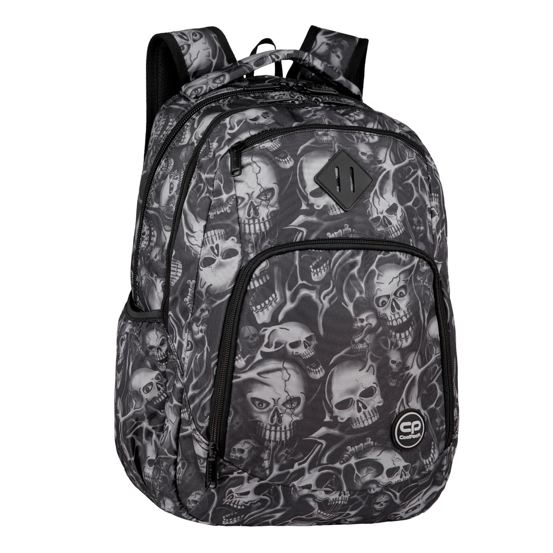Mochila escolar CoolPack Skulls para jovens, espaçosa e confortável F024721