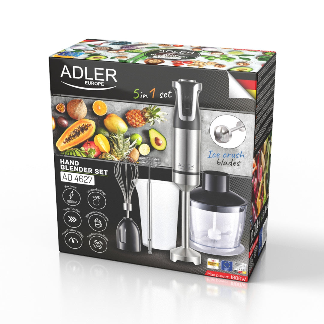 Adler AD 4627 Batidora de mano, 20 velocidades, 1800 W, función Turbo