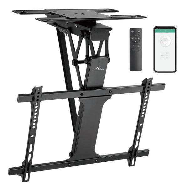 Suporte elétrico de teto para TV Maclean MC-490, suporte para TV TUYA, VESA máx. 600x400, rotação de 90°, 32"-75", carga máxima de 35 kg