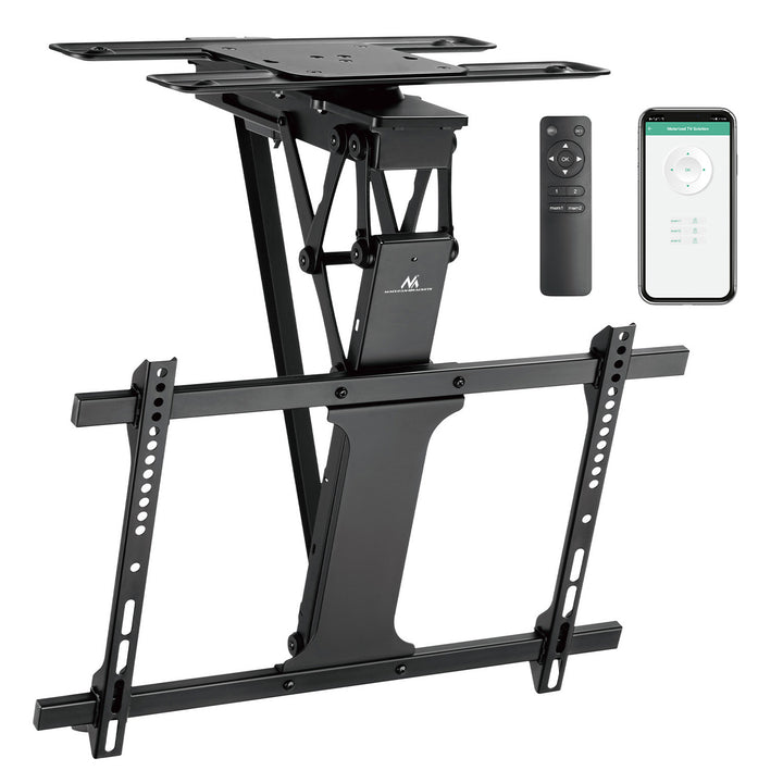Suporte elétrico de teto para TV Maclean MC-490, suporte para TV TUYA, VESA máx. 600x400, rotação de 90°, 32"-75", carga máxima de 35 kg