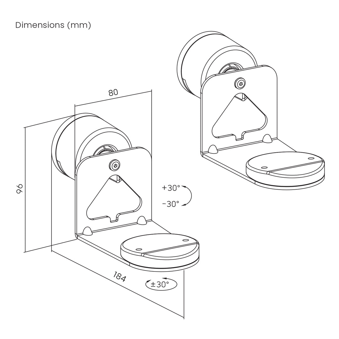 Suporte de parede Maclean MC-495 para colunas Sonos, Sonos Era 100 e 300, pacote de 2