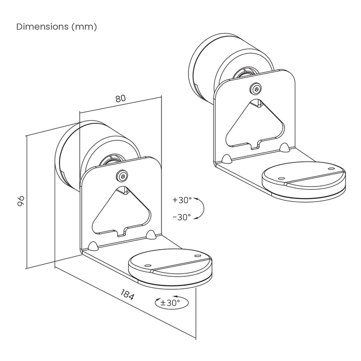 Suporte de parede Maclean MC-495 para colunas Sonos, Sonos Era 100 e 300, pacote de 2