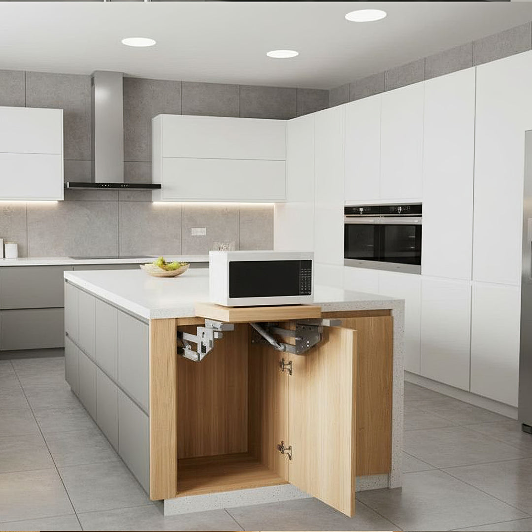 Maclean MC-497 Elevador, estante de cocina extensible empotrable 5-20kg. 820x168x106mm