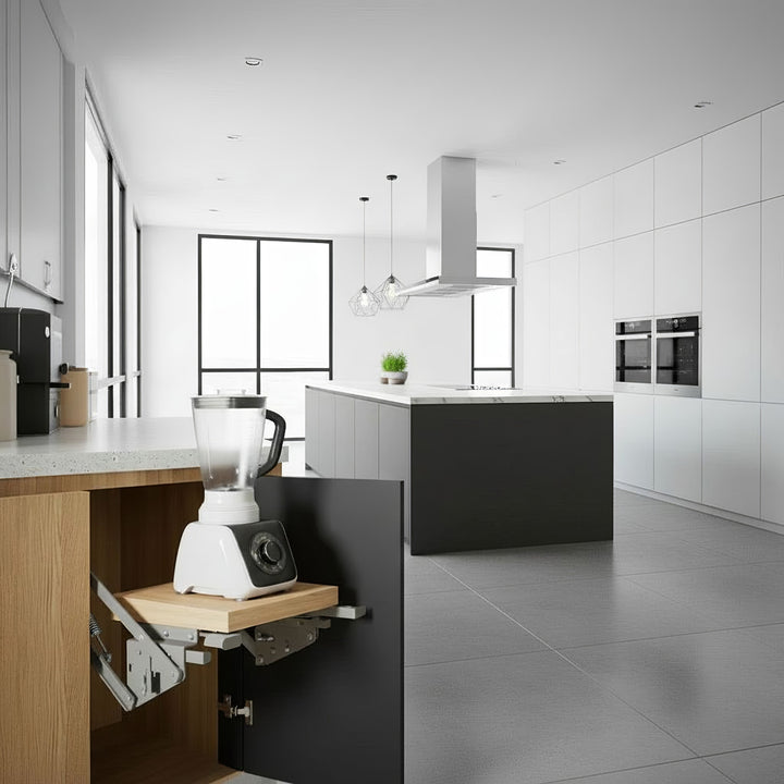 Maclean MC-497 Elevador, estante de cocina extensible empotrable 5-20kg. 820x168x106mm