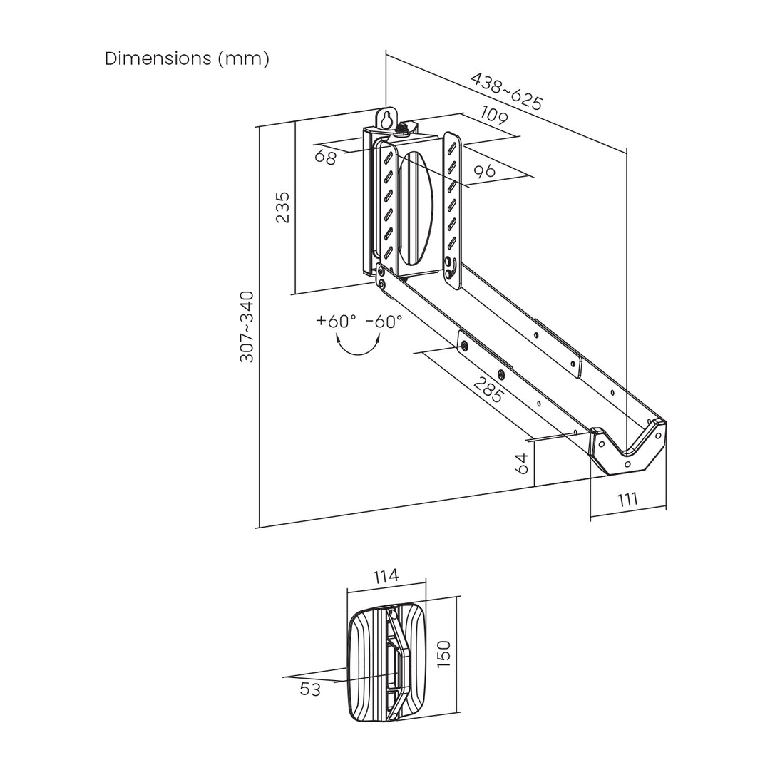 Maclean MC-498 Aparcabicicletas de pared, Carga máx. 35 kg