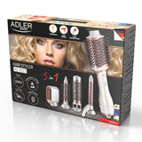 Adler AD 2027 Rizador de Pelo, Secador 5 en 1, 1200 W, 5 accesorios