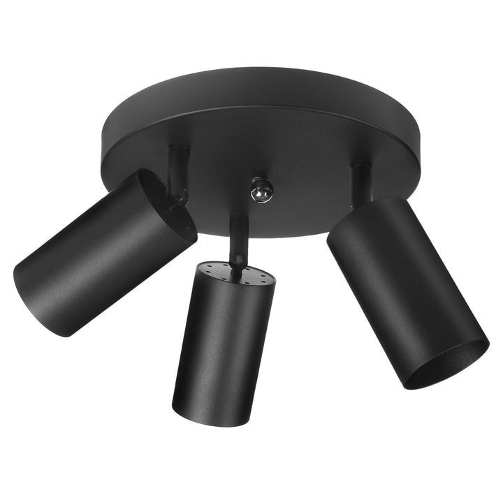 Candeeiro de Teto Maclean MCE362 B, 3 GU10, Máx. 40 W | Móvel, Alumínio | Spot Moderno para Sala de Estar, Escritório, Cozinha, com Fontes de Luz Ajustáveis, Preto Mate