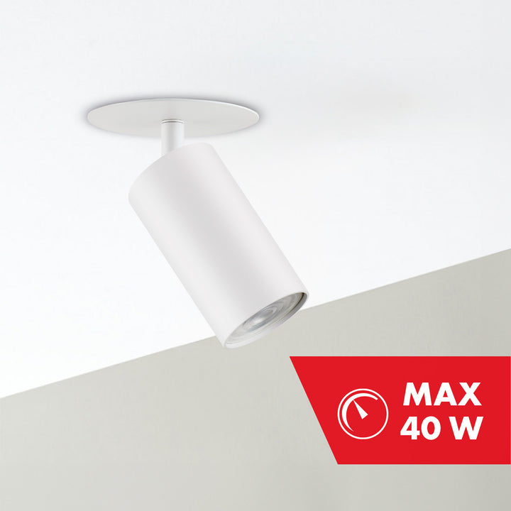 Maclean MCE364 W Luminaria empotrada / tubo, spot, redondo, aluminio, GU10, 55x100mm, blanco