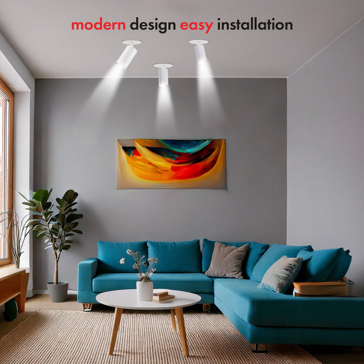 Maclean MCE364 W Luminaria empotrada / tubo, spot, redondo, aluminio, GU10, 55x100mm, blanco