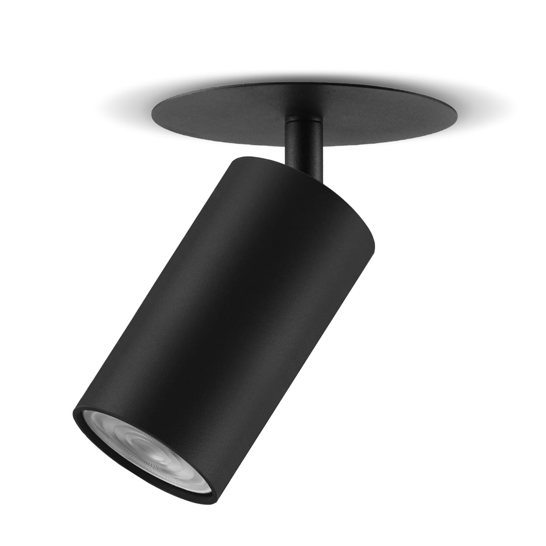 Maclean MCE364 B Fooc de encastrar/tubo, spot, redondo, alumínio, GU10, 55x100mm, preto
